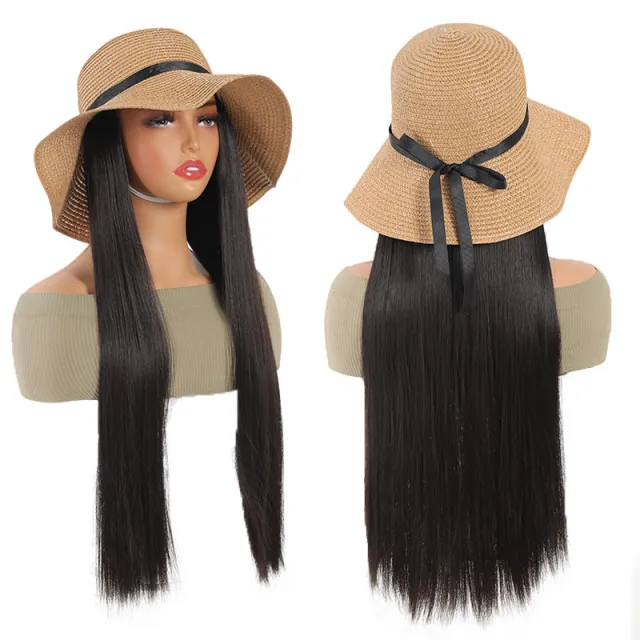 Women's Fashion Woven Raffia Hat Wig 9954Style - Shop at LoveMi