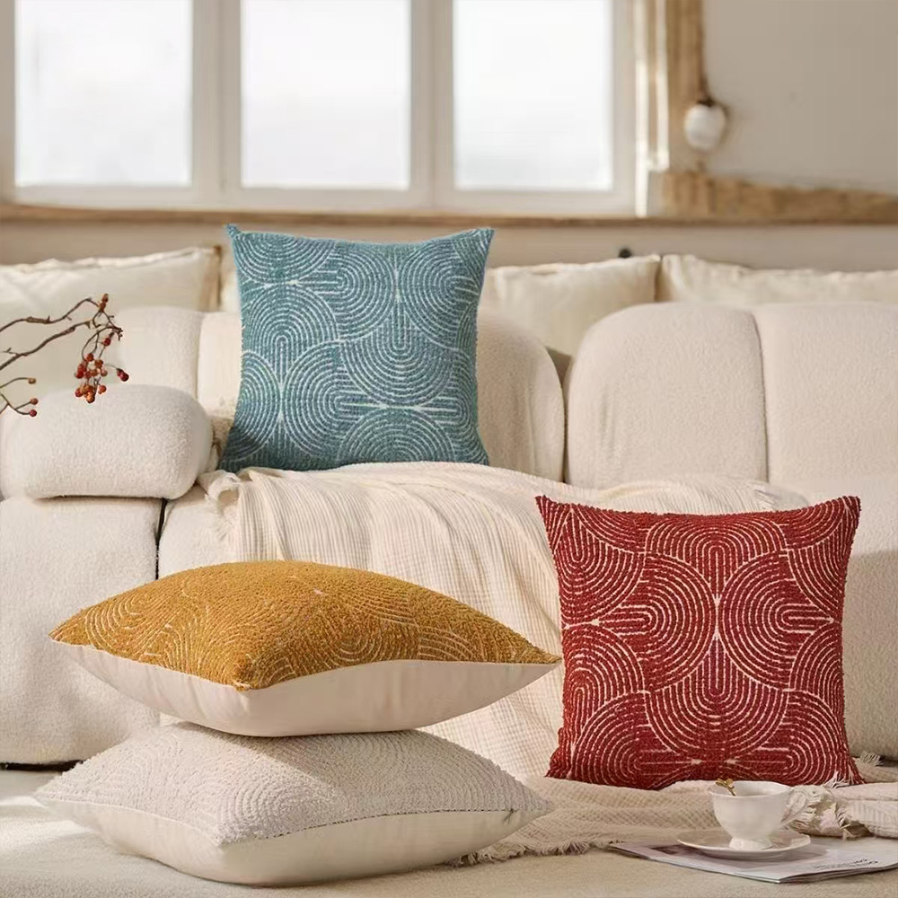 Chenille Jacquard Throw Pillow Sofa Cushion Cover