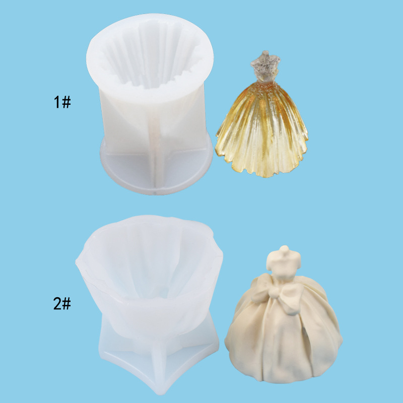 Title 3, Bow Dress Aromatherapy Gypsum Candle Silicone M...