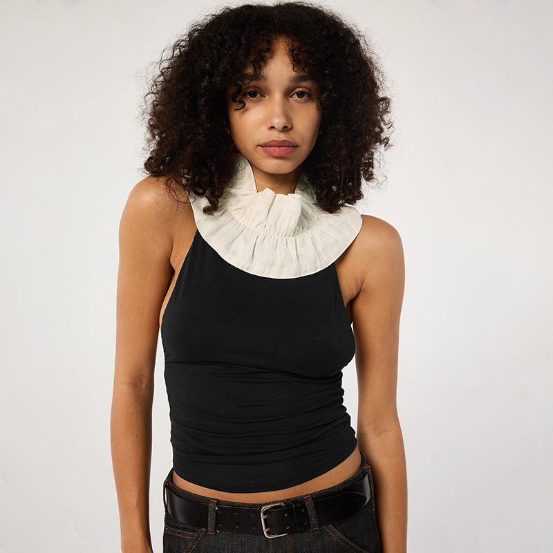 European And American Halter Sleeveless Backless Sexy Slim Top For Women