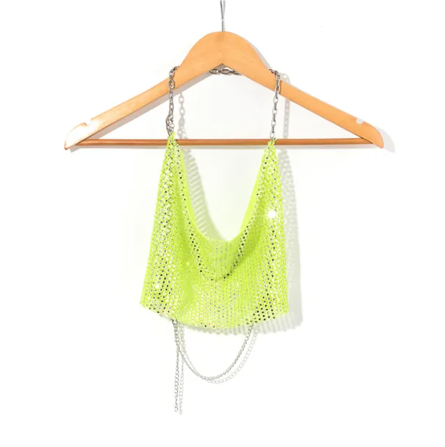 Camisole Women Backless Rhinestone Midriff baring Top Women Green - Shop at LoveMi