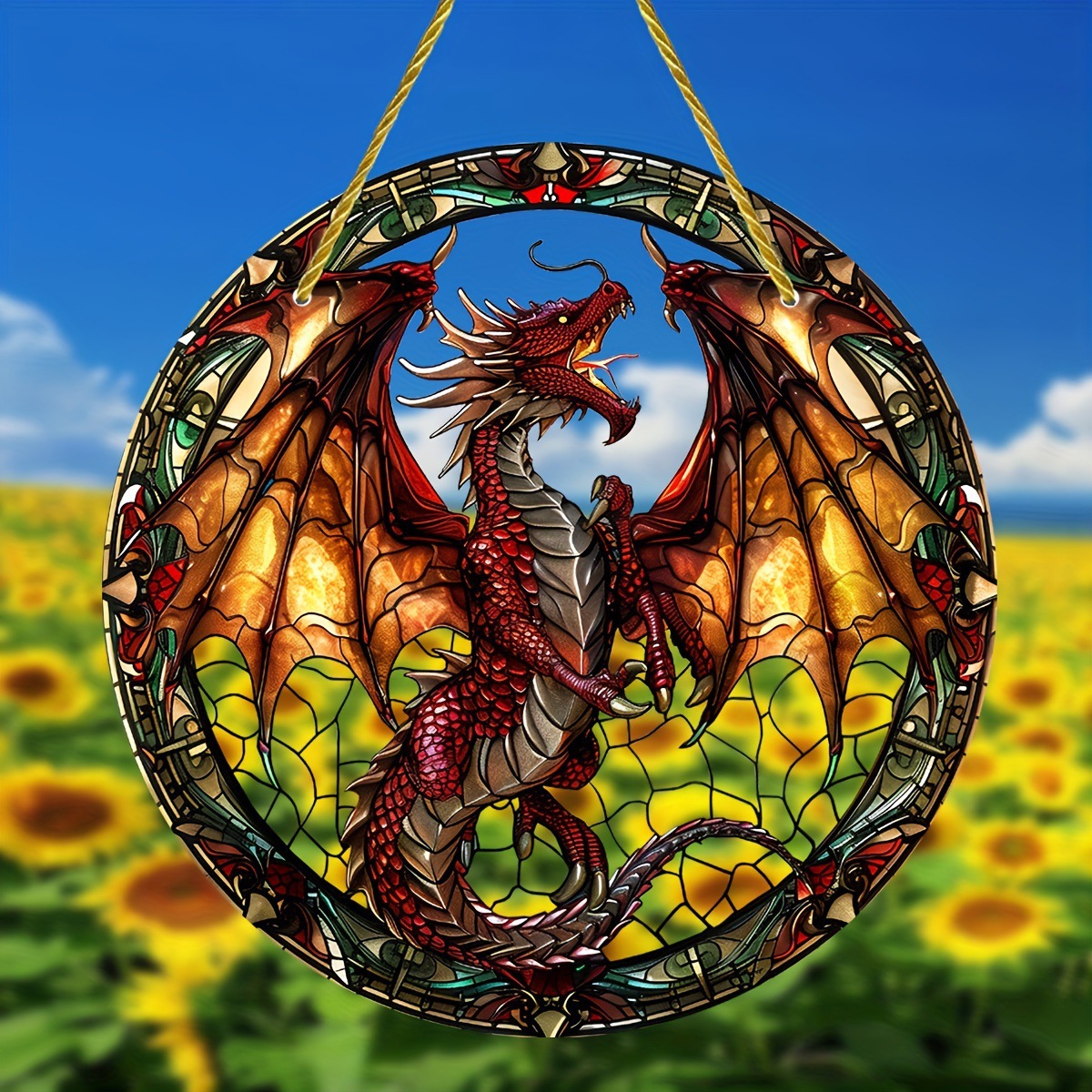 Title 11, Acrylic Dragon Japanese Catcher Glass Window Tr...