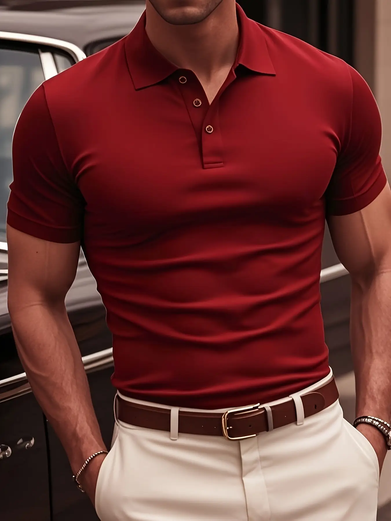 European And American Men's Fashion Short Sleeve Button Shirt