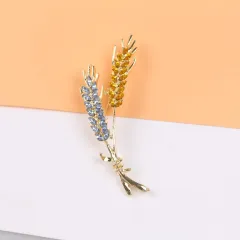 Good-looking Ears Of Wheat Brooch Diamond Elegant Graceful - Yellow - View 1