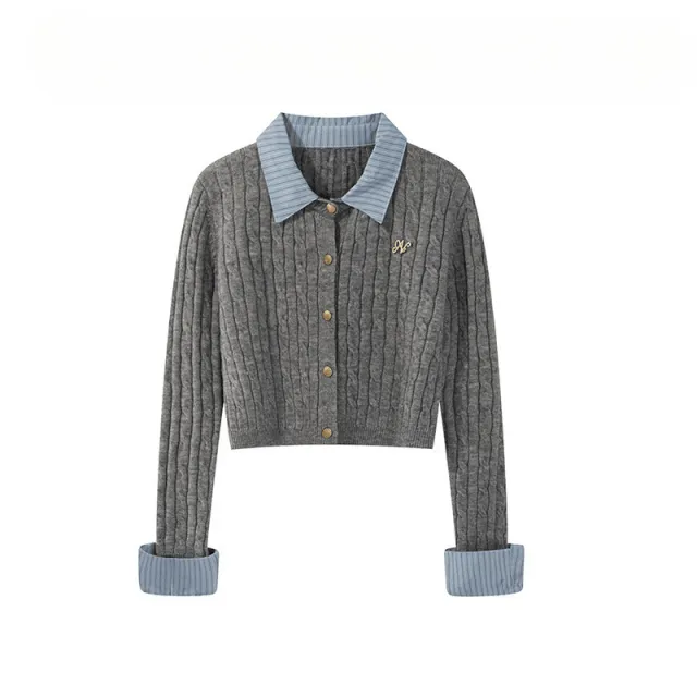College Style Simple Youthful Short Top Gray - Shop at LoveMi