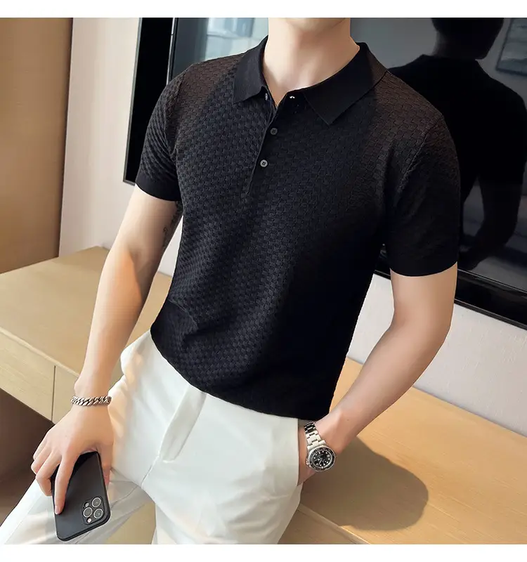 Men's Short Sleeve Autumn New Trendy Slim Thin
