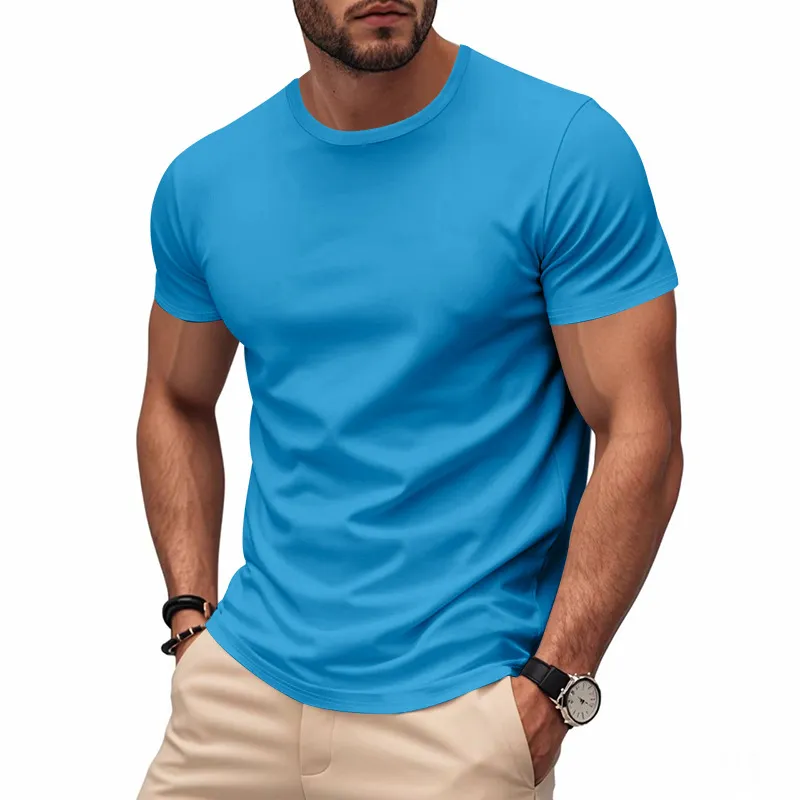 Quick-drying Crew Neck Short Sleeve Marathon Workout Exercise T-shirt