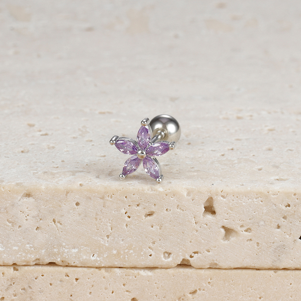 Micro Inlaid Zircon Earrings Copper Inlaid Multi-color Zircon