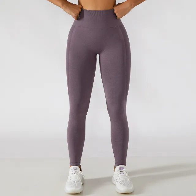 High Waist Workout Hip Lifting Sport Tights Running Elegant Purple - Shop at LoveMi