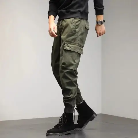 Men's Cropped Tooling Spring and Autumn Loose-fitting Casual Ankle-banded