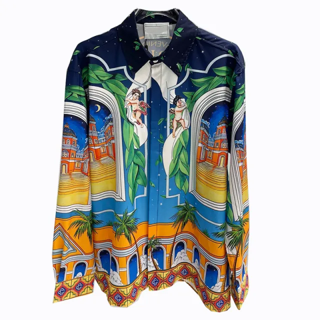 Casual Youth Popular Digital Printing Long sleeved Shirt Color - Shop at LoveMi