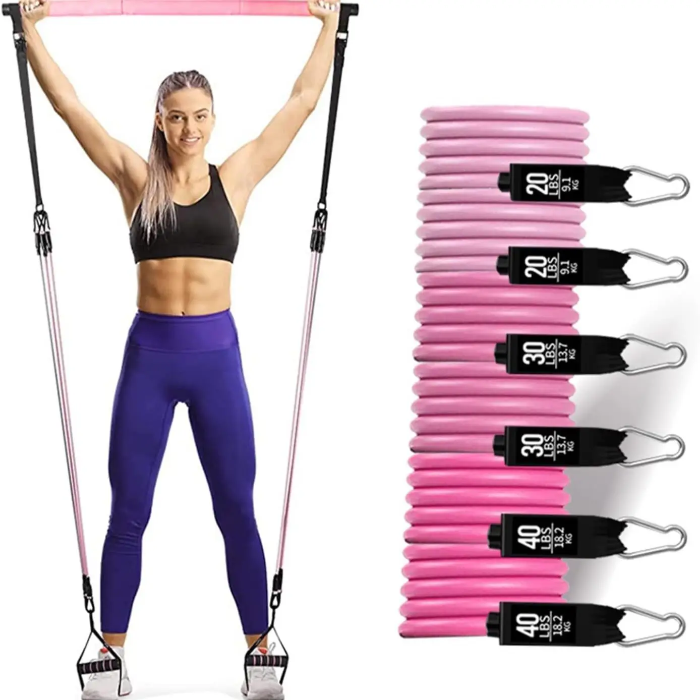 Yoga Gymnastic Bar 180 Pounds Reinforced Resistance