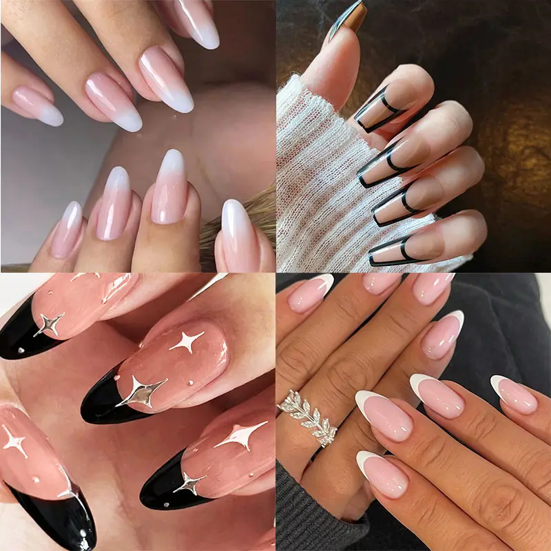 Almond Wear Nail Simple Frosted Glossy Fake