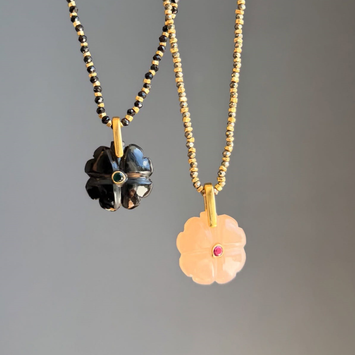 Red Oil-drop Flower Clavicle Necklace For Women
