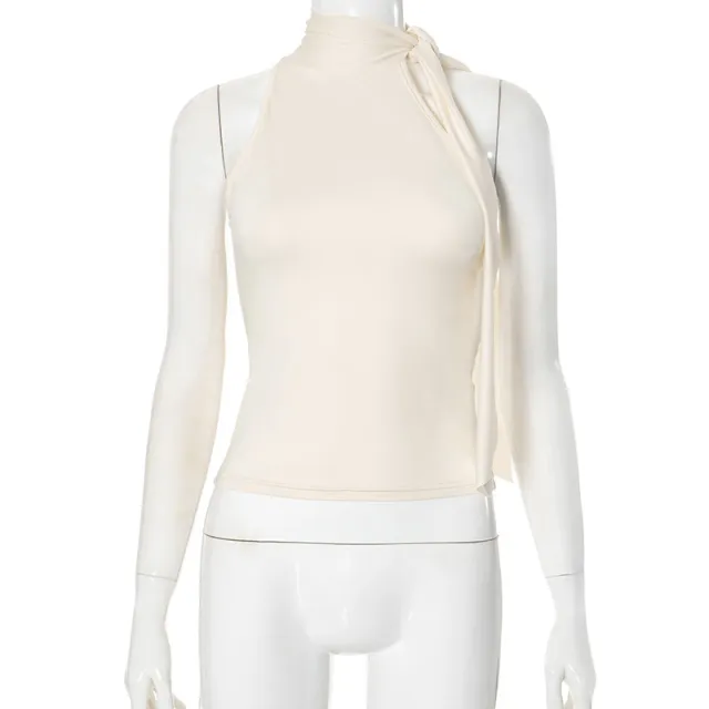 Women's Turtleneck Bundle Ribbon T shirt Top Apricot - Shop at LoveMi