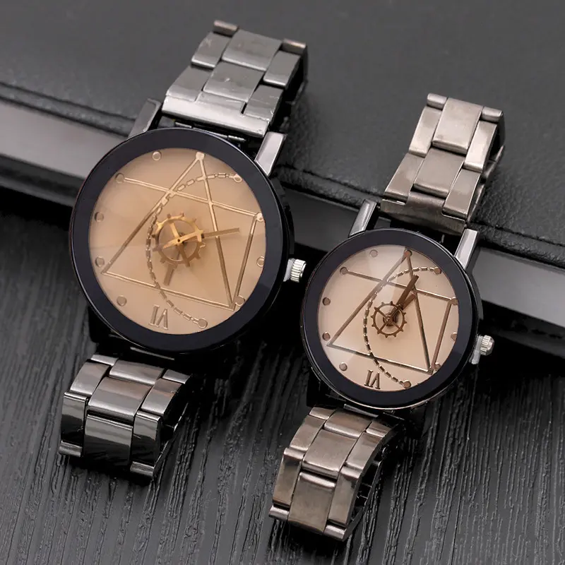 Fashion Gear Compass Turntable Steel Watch Men and Women