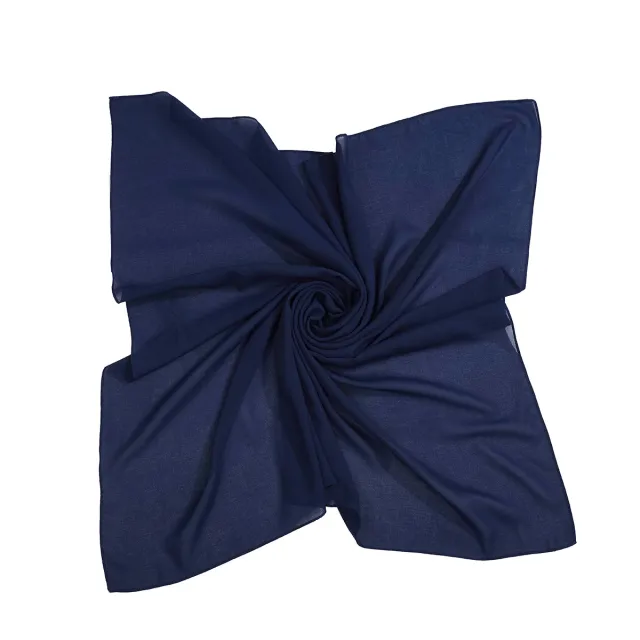 Composite Chiffon Square Scarf Solid Color Headscarf Comfortable And Breathable 5 Navy Blue - Shop at LoveMi