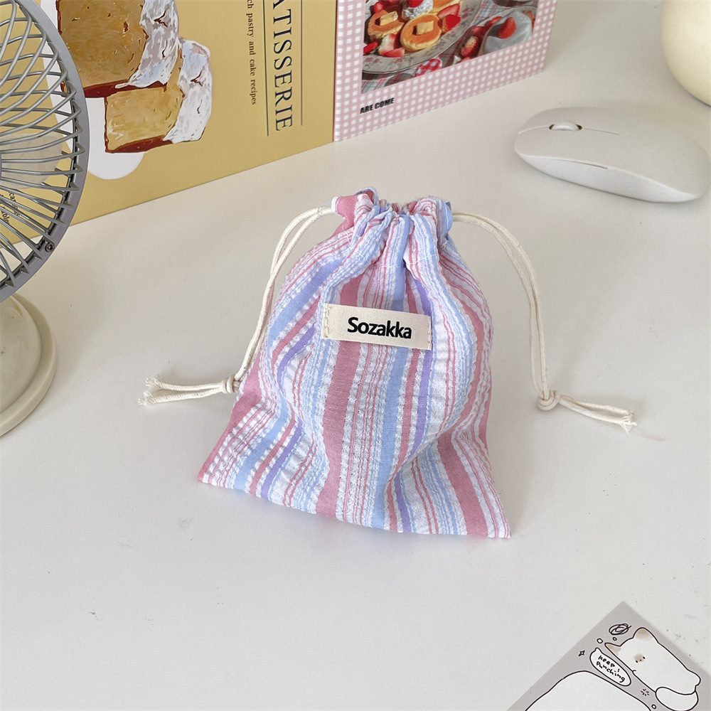 Title 10, Pleated Stripes Drawstring Pull String Buggy Co...