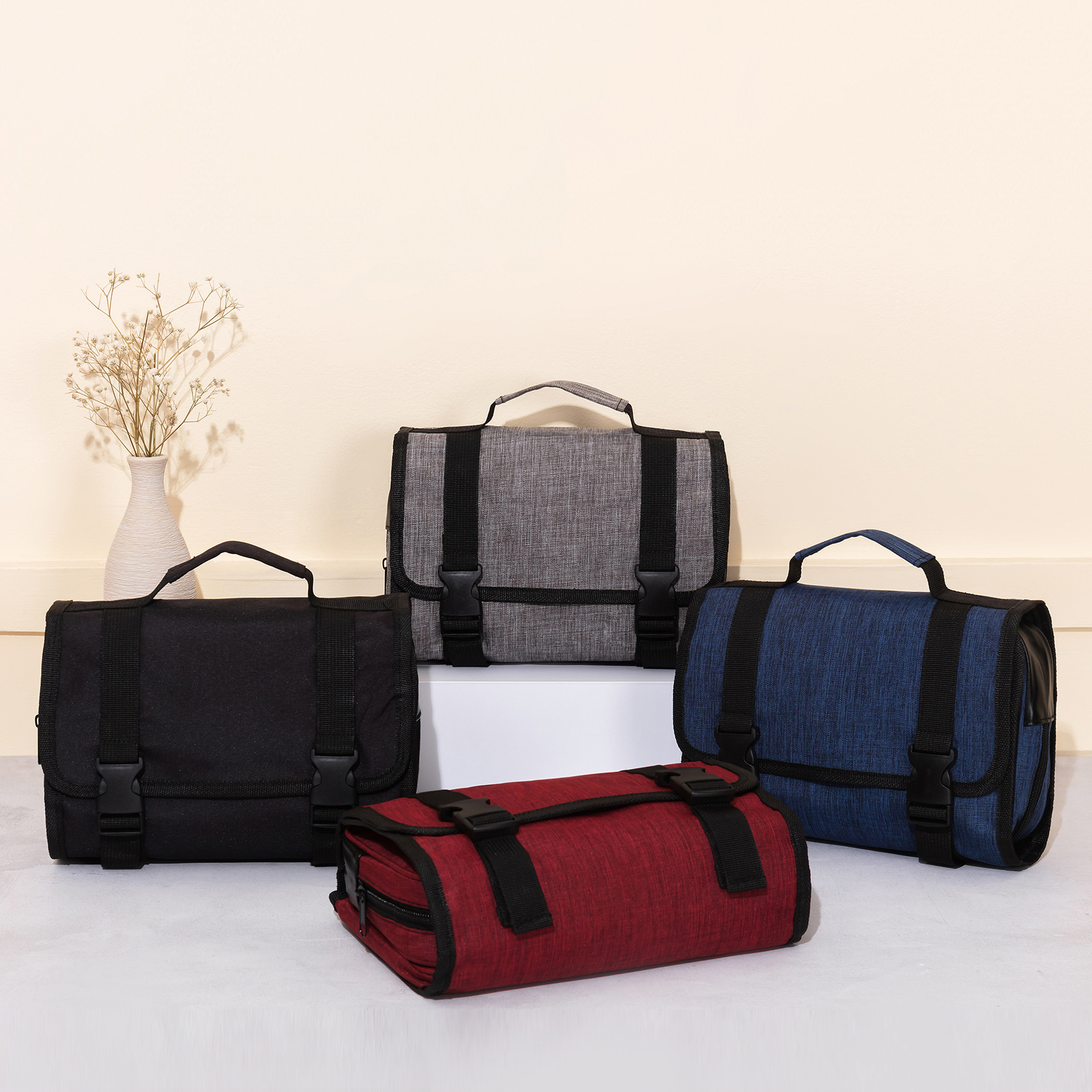 Borsa da viaggio per trucchi, con imbottitura, resistente all'acqua, trasportabile