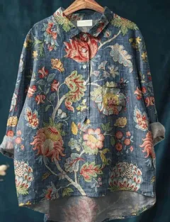 Loose Print Crew Neck Casual Plus Size Women's T-shirt - Zcs317 - View 1