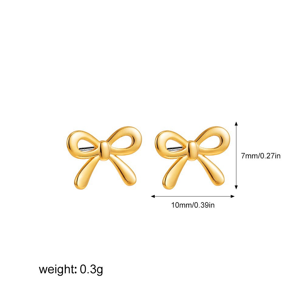 Small Cute 18K Bowknot Earrings