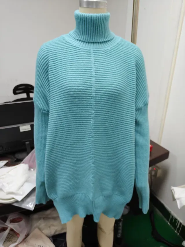 Lazy Wind Bat Sleeve Loose Pullover Sweater Light Blue - Shop at LoveMi