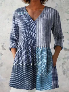 Women's Shirt Pocket Creative Fish Pattern Vacation Style Top - Style 2-Xxl - View 1