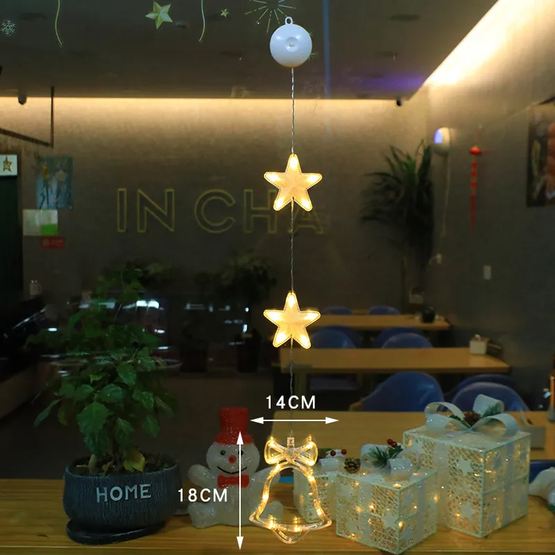 Christmas 3pcs LED Light Star Xmas Tree Hanging Sucker Lamp Window Ornaments Decoration For Home Xmas Navidad New Year Decor Christmas Decorations – image 7