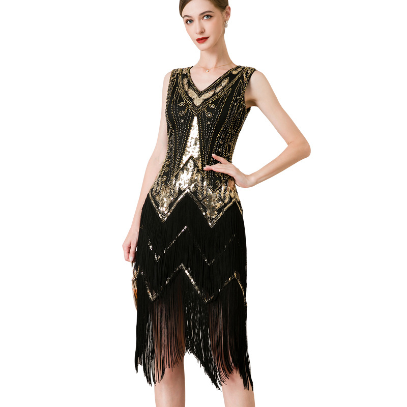 Sequin Beaded Tassel Midi Dress, picture 5 of 7
