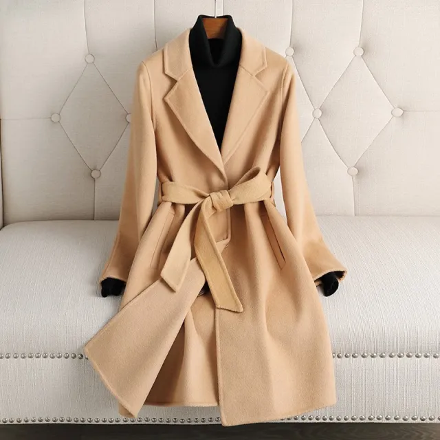 Autumn And Winter New Double sided Cashmere Coat Camel - Shop at LoveMi