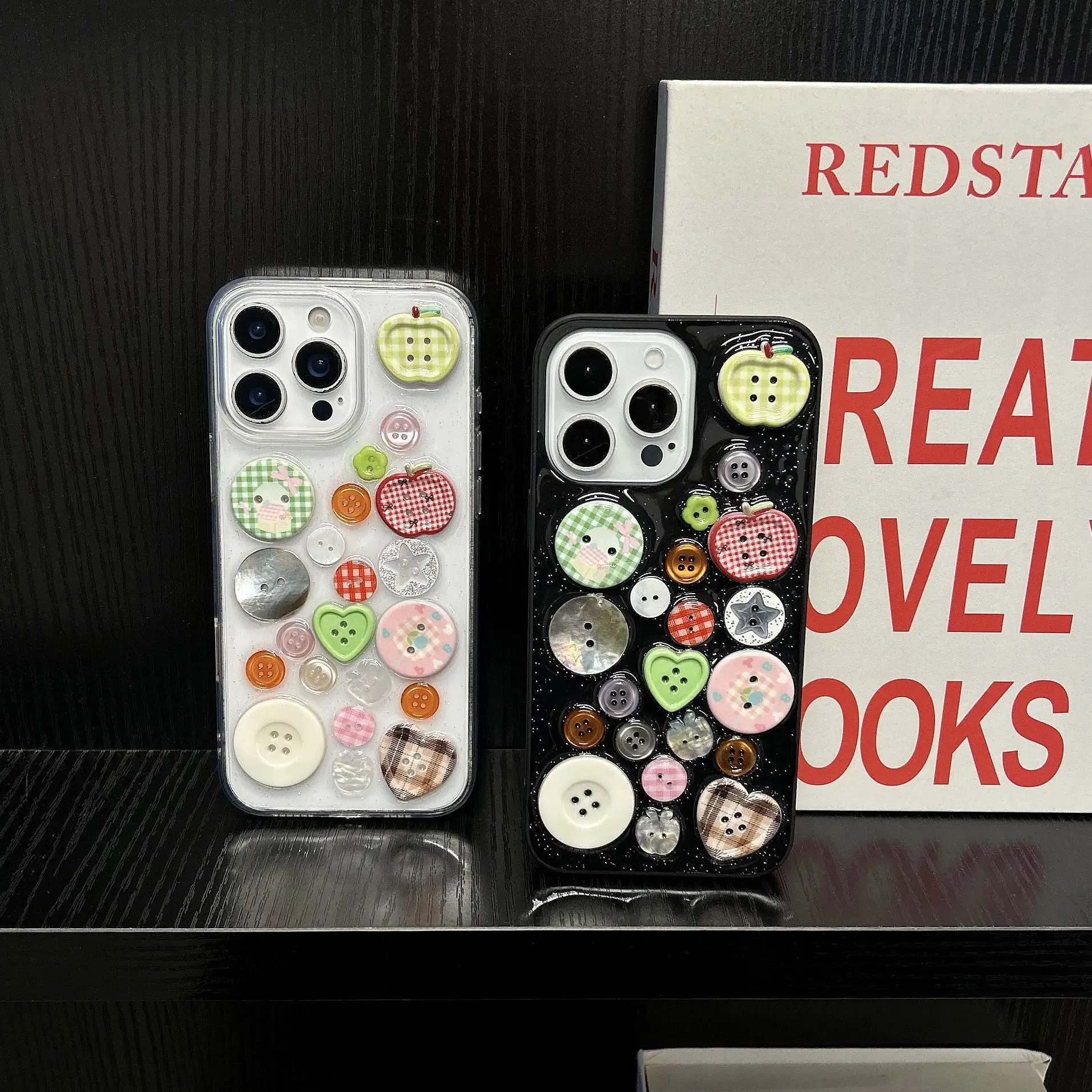 Colorful Button Epoxy Resin Phone Case