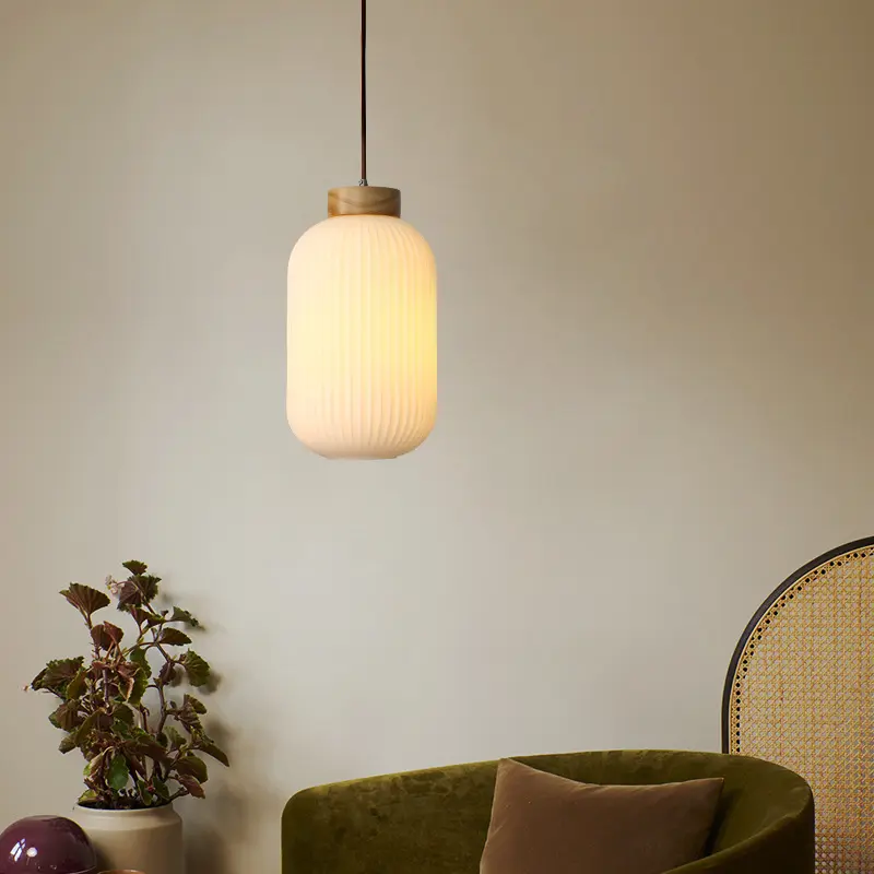 Retro Bedroom Light Chinese Wooden Pendant
