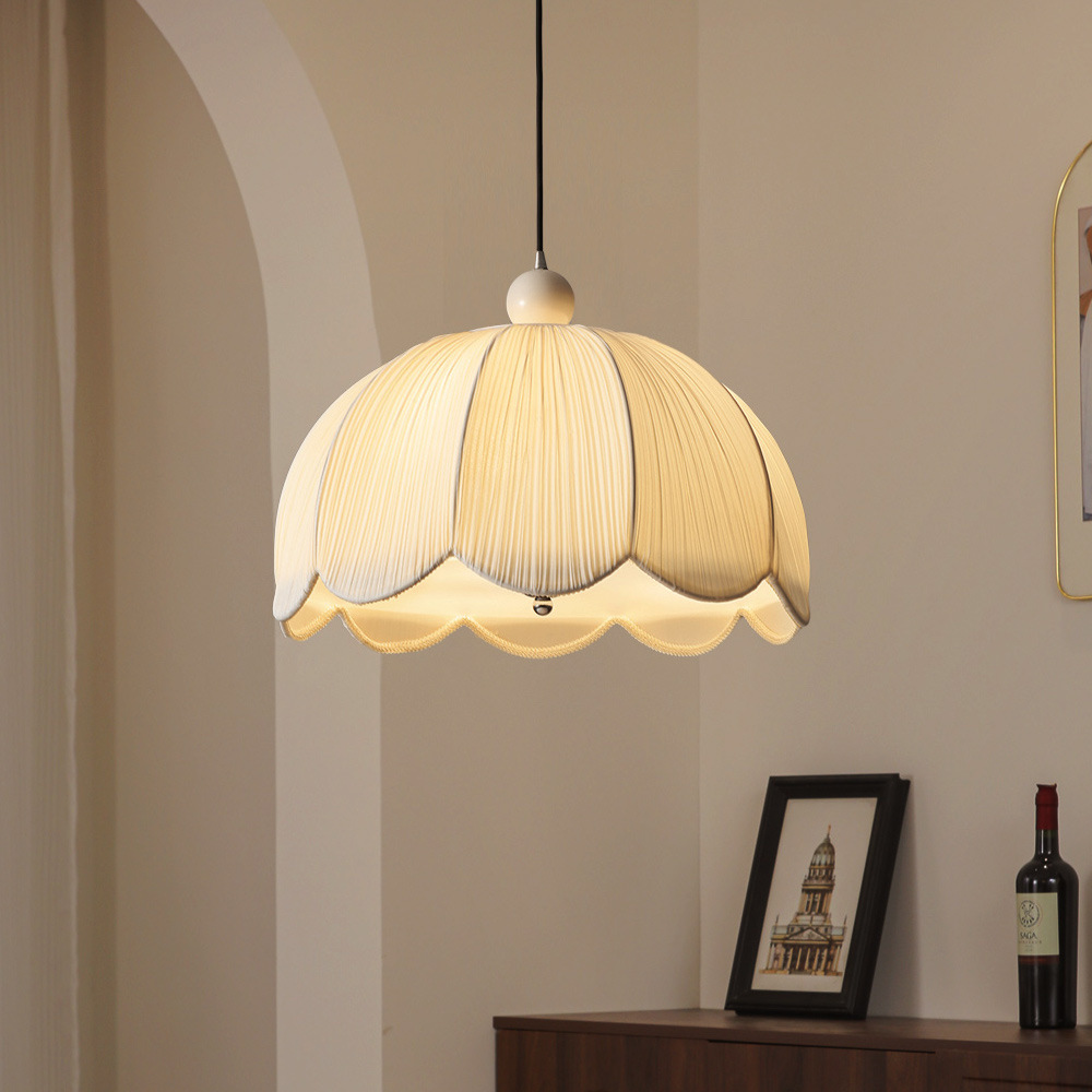 French Medieval Fabric Dining Chandelier Vintage Style