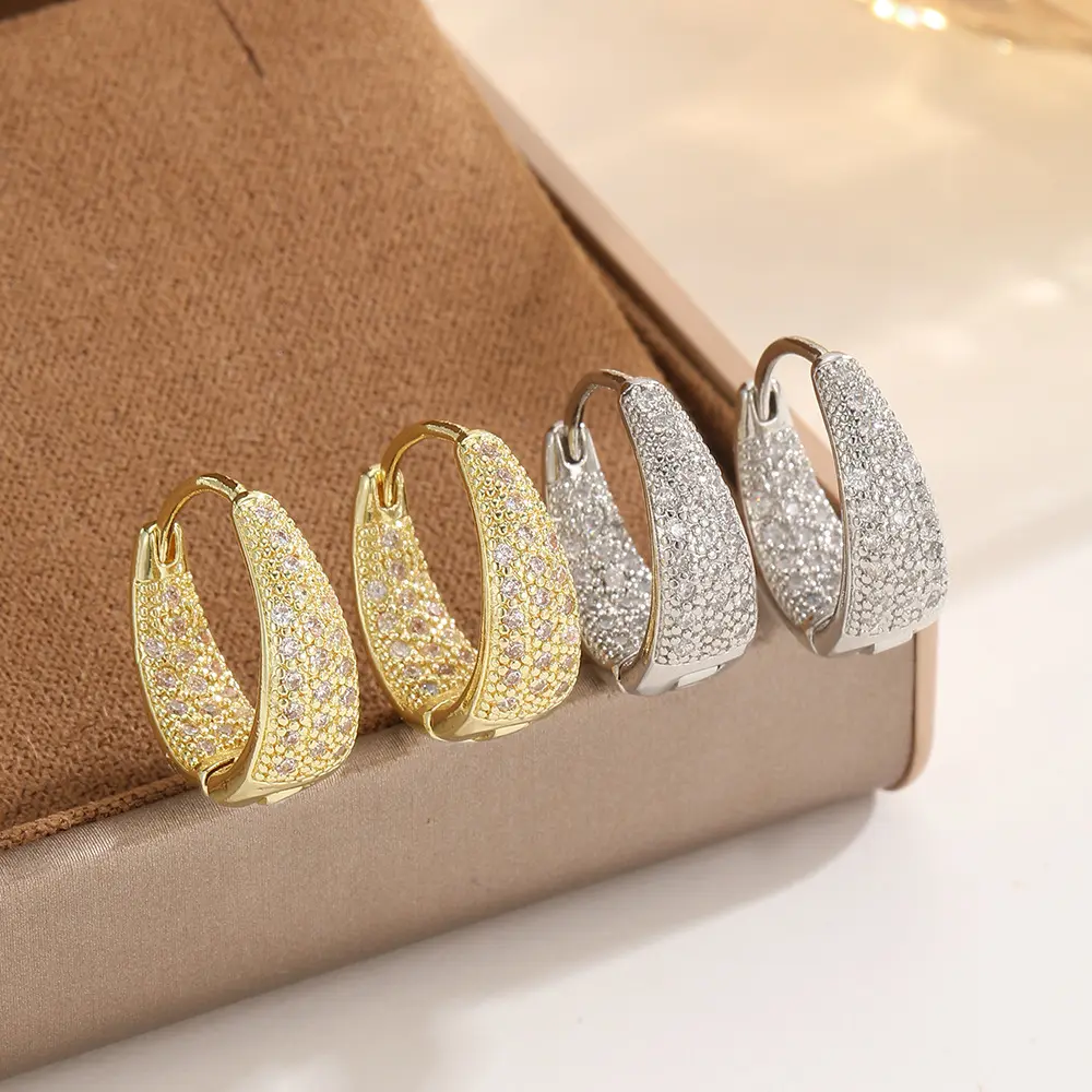 U-shaped Zircon Ear Clips Light Luxury Geometric