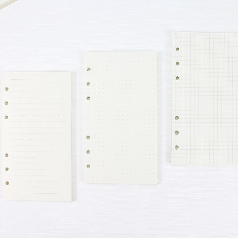 A5 Ivory White Lined Grid Notebook Refill 6