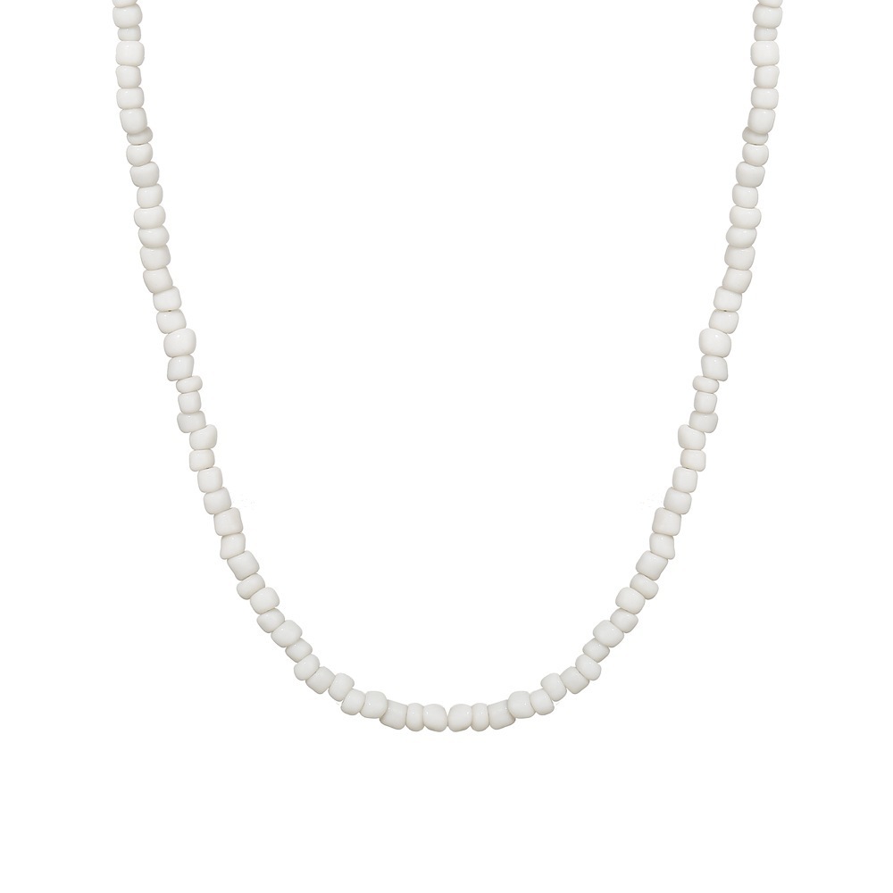 Sweet And Simple Natural White Glass Beads Women's Necklace