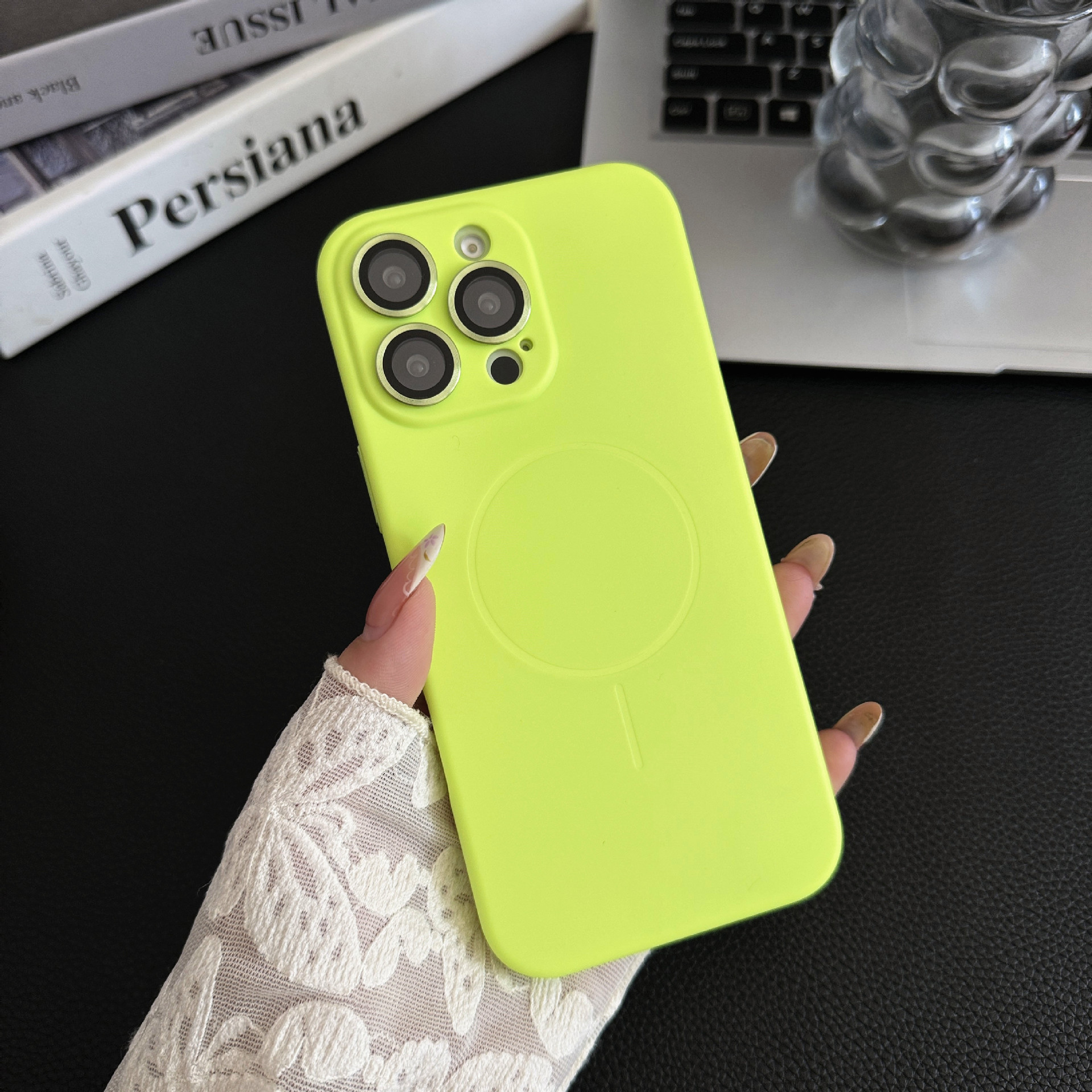 Solid Color Liquid Silicone Magnetic Phone Case - Image 2