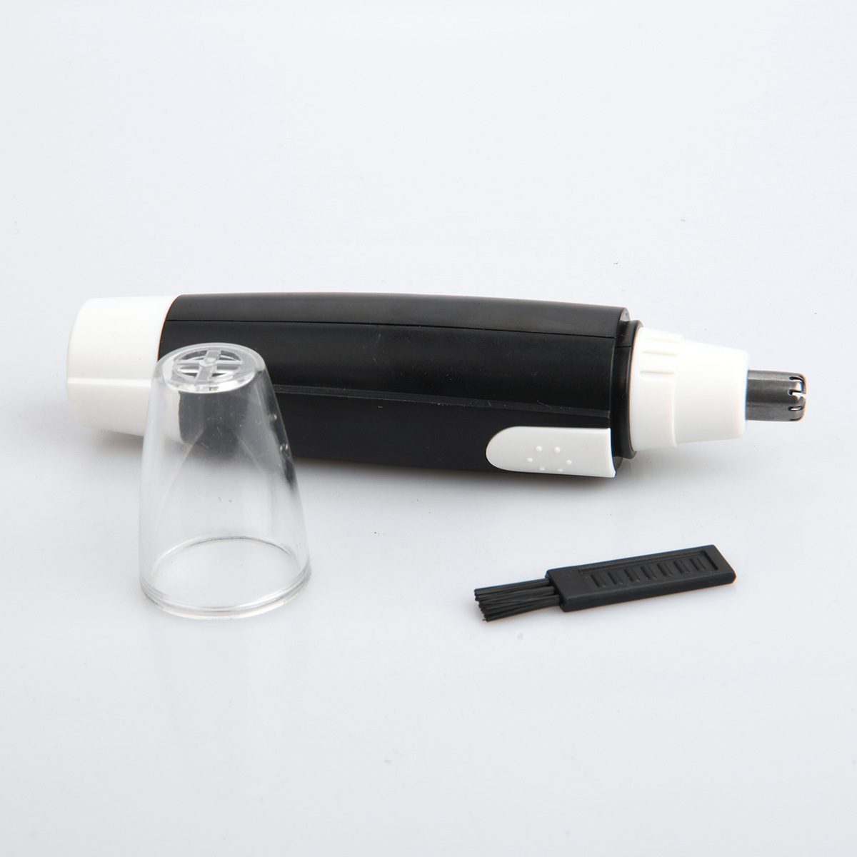 Electric Nose Hair Trimmer For Men Battery-powered Model In Black With No Paint Finish