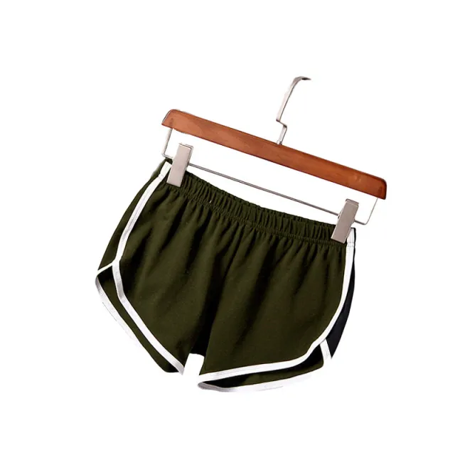 Solid Color Breathable Workout Shorts Women's Candy Color Hot Pants Shorts Army Green - Shop at LoveMi