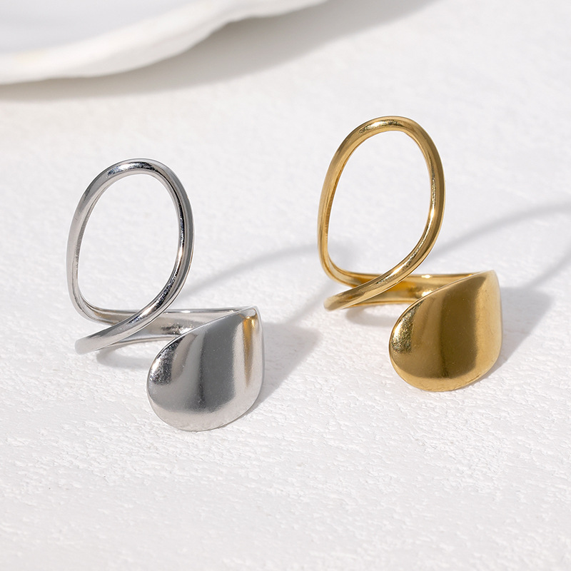 Irregular Jewelry 18K Gold-Plated Titanium Steel Ring
