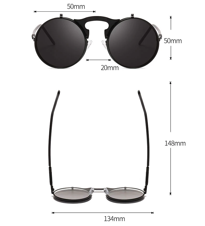 Title 2, Round frame flip sunglasses