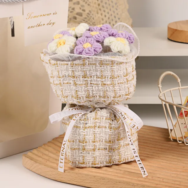 Creative 7 Knitted Wool Simulation Bouquet Purple - Shop at LoveMi