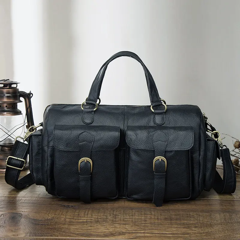 Top Layer Oil Wax Skin Cowhide Leather Retro Men's