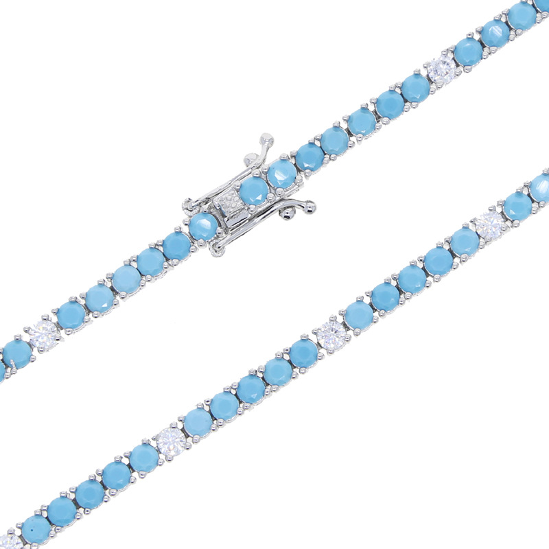 Turquoise Tennis Chain Simple Fashion Zircon Bracelet