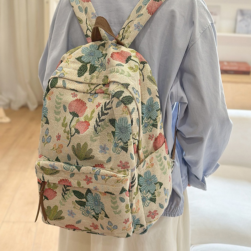 Fashionable Floral Lightweight Casual Sports Backpack