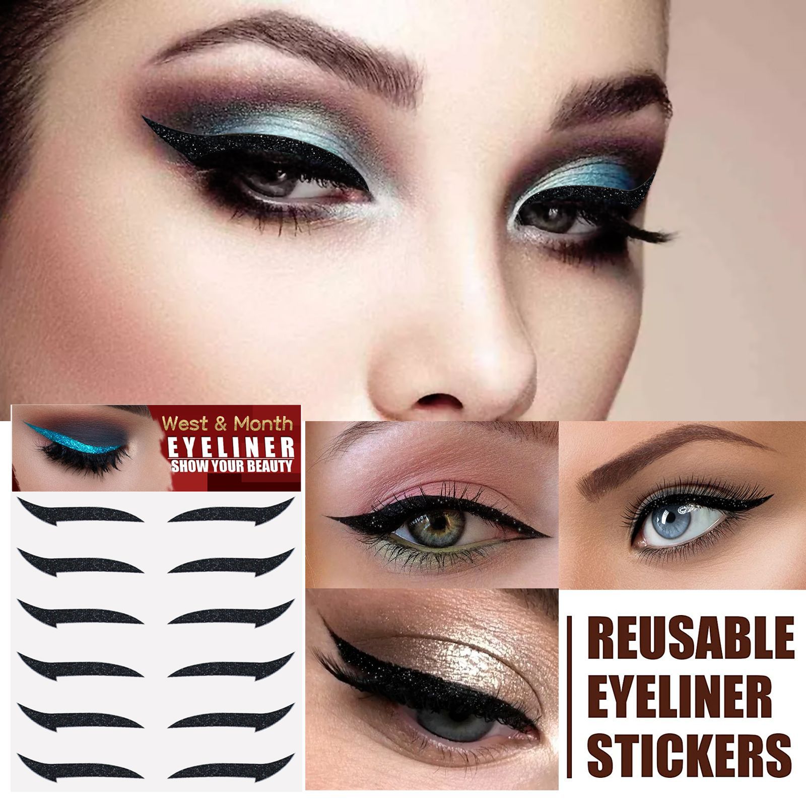 European And American Eyeliner Stickers Six Pairs
