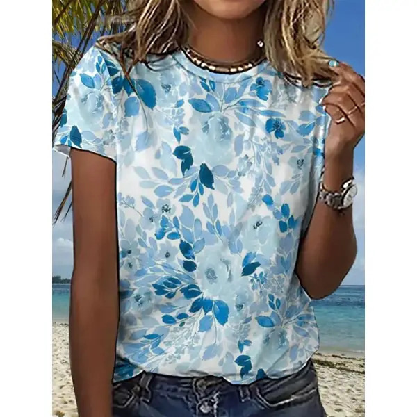 Digital Printing Short-sleeved Women's T-shirt