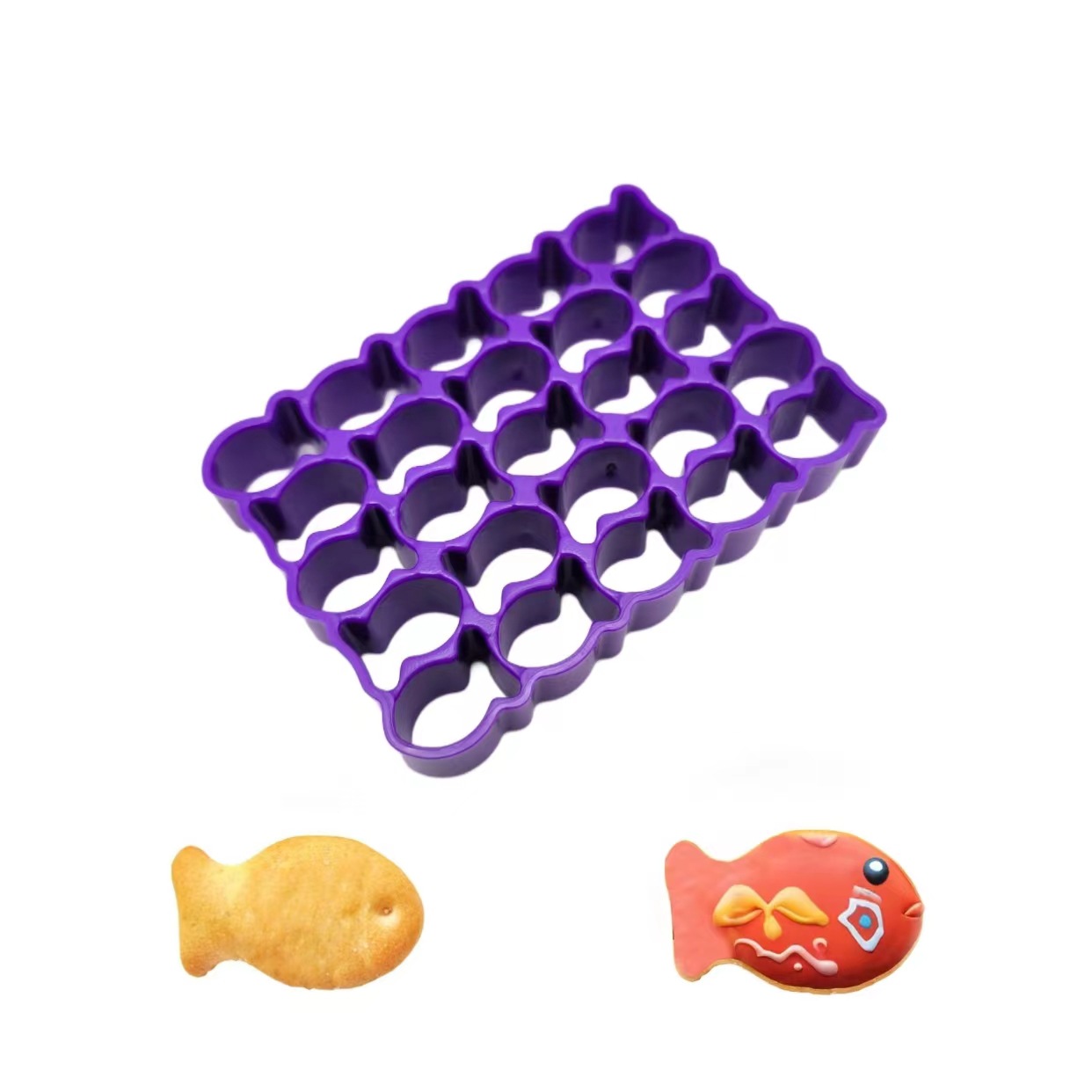 Title 4, 25-grid Fish Biscuit Cutting Mold