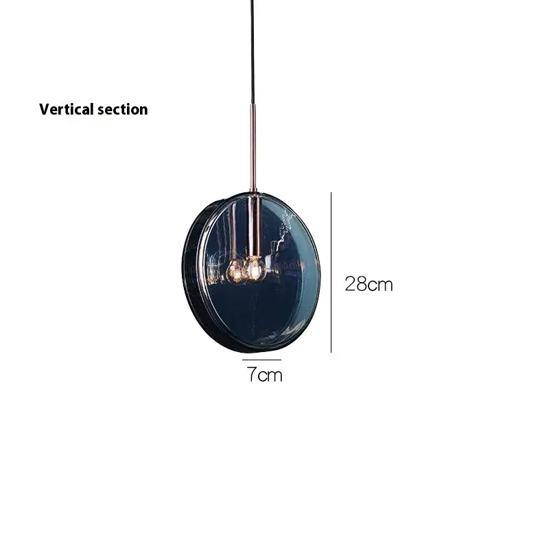Modern Minimalist Glass Restaurant Single-head Droplight