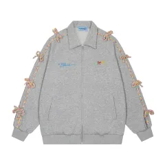 Trendy Loose All-Match Sports Sweater American High Street Design Jacket - Grey - View 1